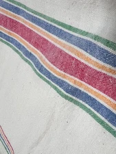 Vintage Flour Feed Sack  1930s  Striped Cotton Unopened 19" x 35"