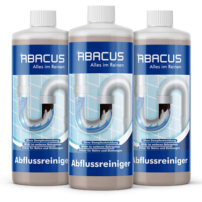 (13,17 /L) Abflussreiniger, Rohrreiniger, Rohrfrei   ABACUS Abflussreiniger 3x1L