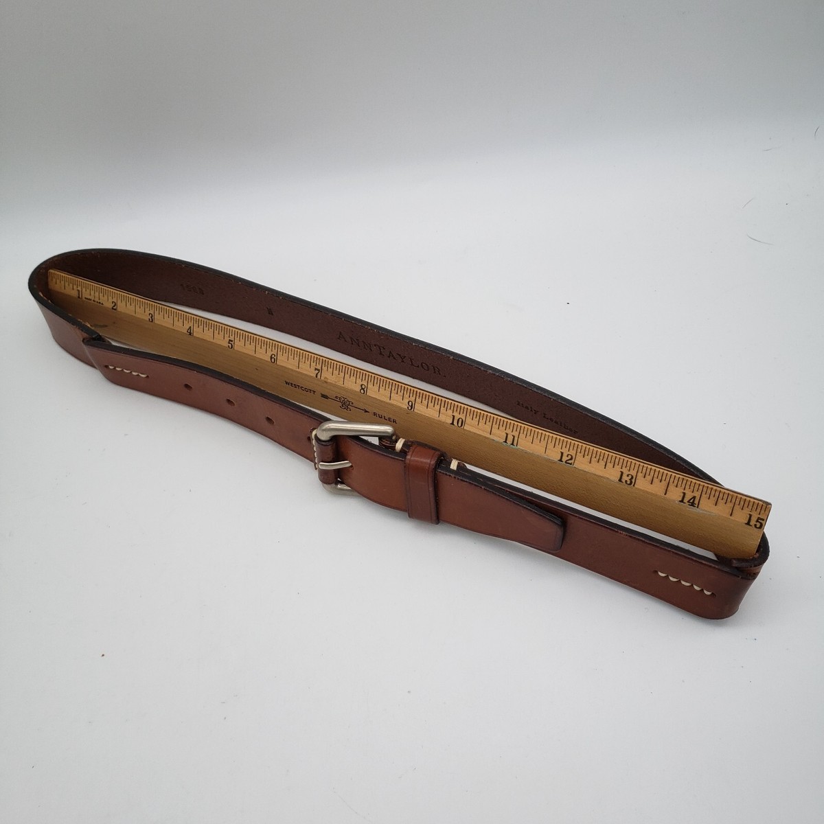 Vintage Ann Taylor Brown Leather Belt Genuine Italian 