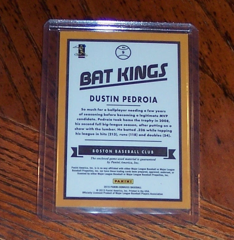 2015 Panini Donruss Bat Kings Dustin Pedroia #9 - Image 2 of 3