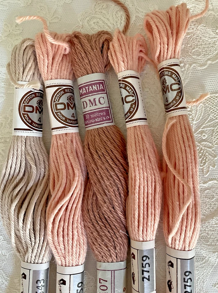 DMC Needlepoint Embroidery Thread Collection Lot of 5 Peach and Tan Matania New - Image 3 of 3