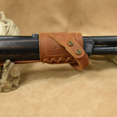 Full Leather Rifle Non Slip Barrel Mount Concet Drilling Free Gun Sling Loop