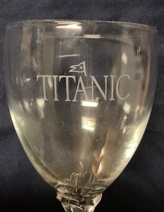 White Star Line RMS Titanic Flower Stem Crystal Wine Glass 1912 Style Replica X4