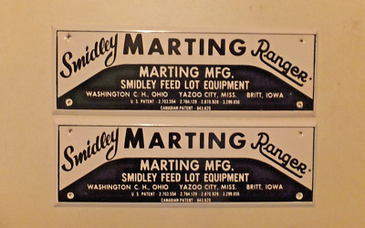 2 Marting MFG Farm Signs HOGS CATTLE Washington Court House Ohio Iowa  OLD STOCK