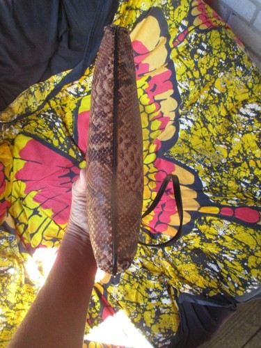 Bolso de hombro de cuero con estampado de piel de serpiente Classiques Entier vintage sin usar - Imagen 5 de 8