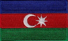5 Pcs Azerbaijan  Flag Embroidered Patches 2.5"x1.5"  iron-on