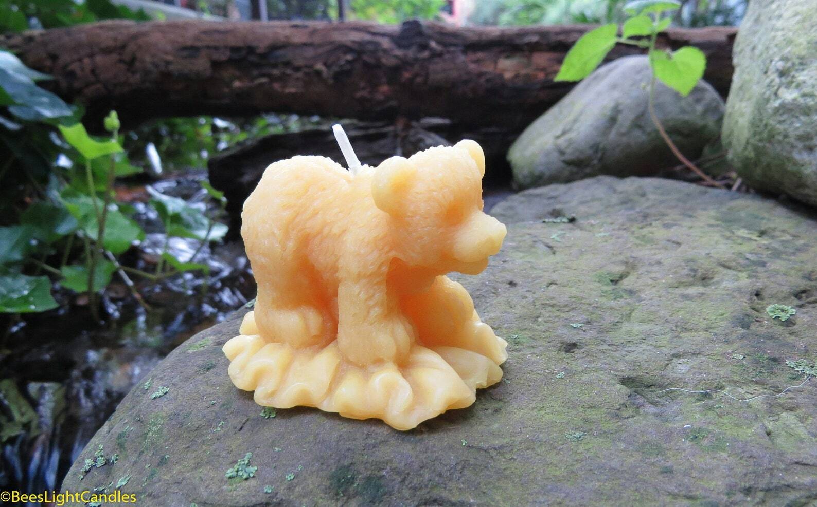 Baby Bear Cub Beeswax Candle, Natural, Gift / Birthday, Bees Wax, Animal, Nature