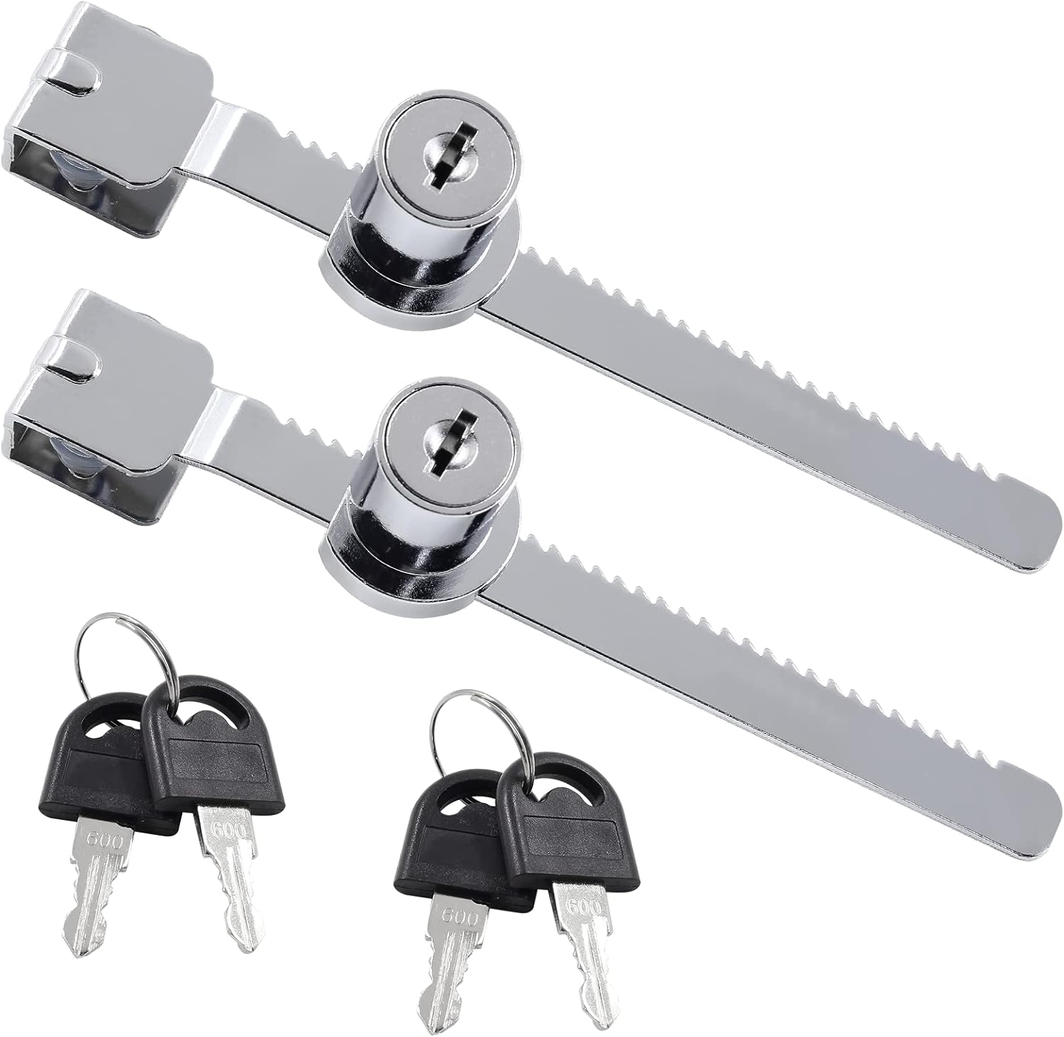 Bokwin 2-Pack Sliding Glass Door Ratchet Lock for Display Cases & Drawers