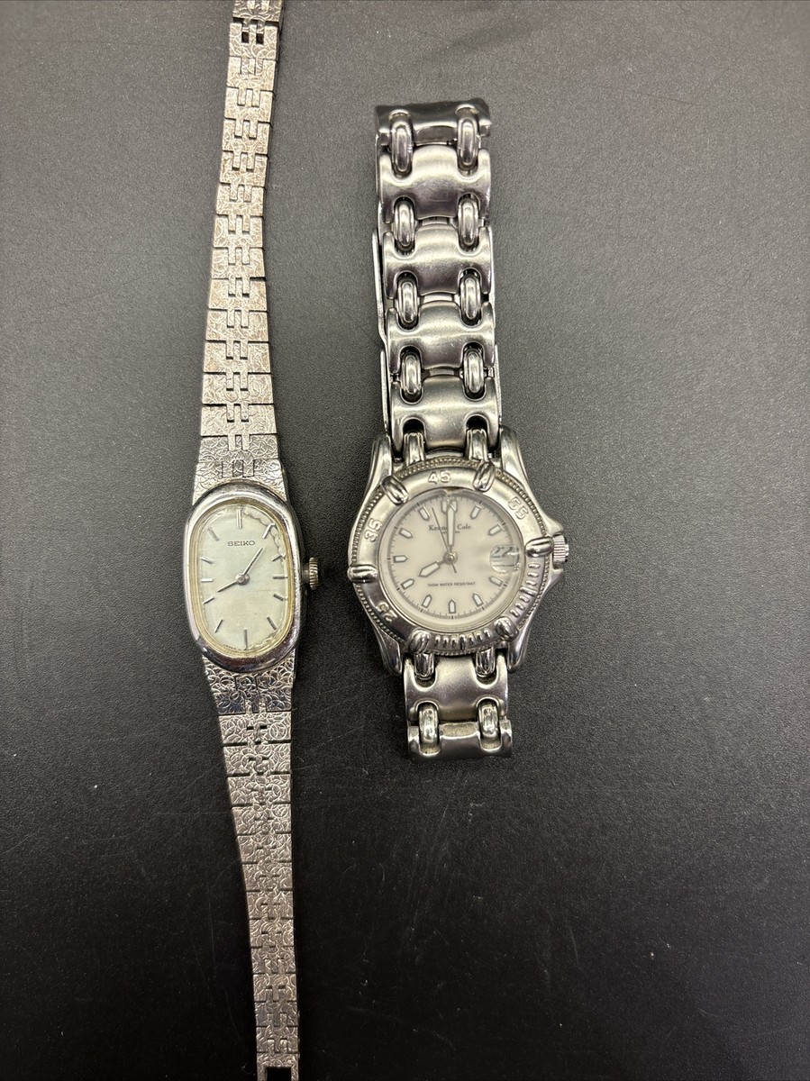 3 Ladies\' Watches - Kenneth Cole and Seiko Kenneth Cole Auto Skeleton Rose Gold Dial & Silver Chain  main image 4