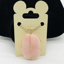New Walt Disney Parks Necklace with Pink Stone And Gold Chain Princess