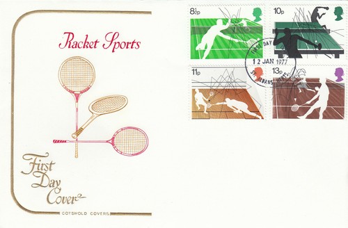 Racket Sports GB Cotswold FDC St Albans 1977 (641608)