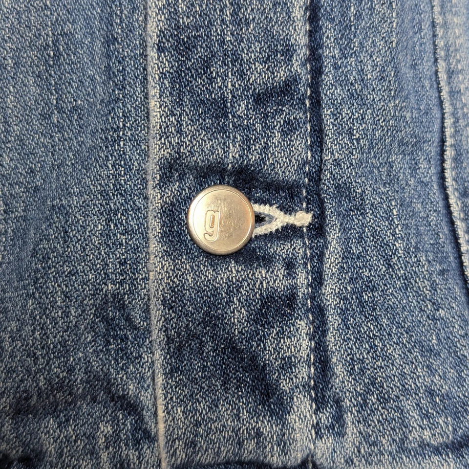 De Colección Gymboree Sherpa Chaqueta Denim Forrada de Vellón Cuello de Piel Sintética Y2K 2004 Talla 4 Foto 3 de 4