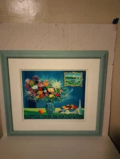 Jean Claude Picot Serigraph, Le Salon Bleu Painting (1930) 23"Hx 32"W