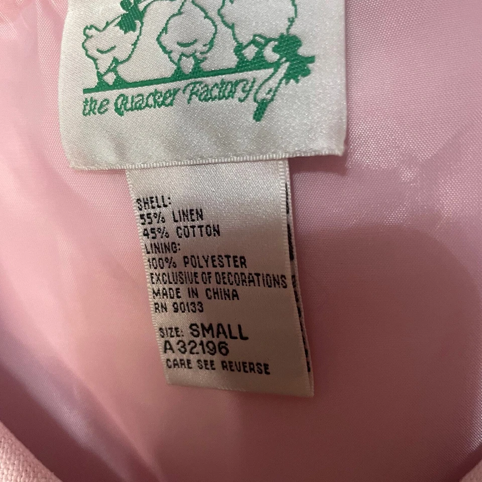 Quacker Factory Pink Linen Blend Embroidered Butterfly & Floral Jacket Sz small  - Image 4 of 4