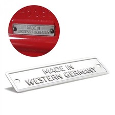 Made In Western Germany - Data Plate For Vw Bug Bus Ghia Porsche 356 Made In Western Germany - Data Plate For Vw Bug Bus Ghia Porsche 356