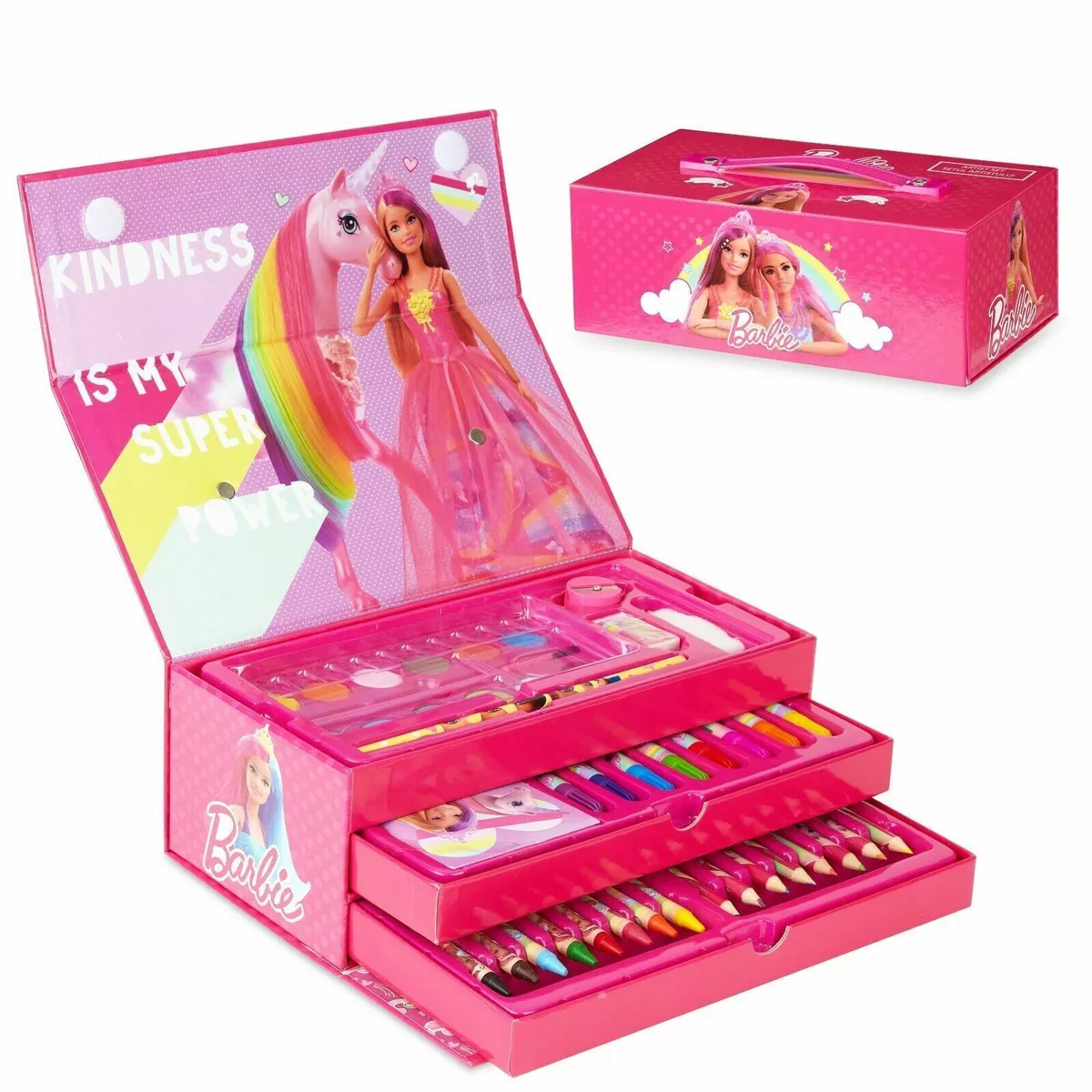 Barbie Art Set, Arts and Crafts for Kids, Colouring Sets for Children,  Gifts for