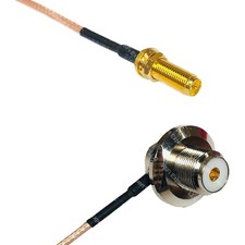 RG316 RP-SMA Female Long to UHF Female Angle Bulkhead RF Cable Rapid-SHIP LOT