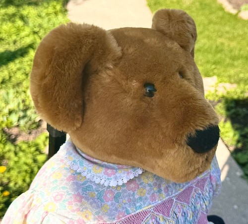 PLUSH Sugarloaf Mountain Bears Flower Dress Brown Mohair Teddy Kay Elmore TOY - Picture 4 of 7
