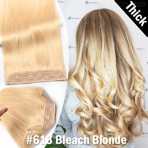 THICK Hidden Secret Wire In 100% Human Remy Hair Weft Extensions One Piece Ombre - Picture 22 of 38