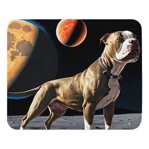 Surreal Art Pit Bull Moon Mouse Pad