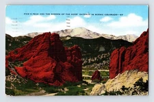 Postcard Colorado Pikes Peak CO Garden Gods 1949 Posted Linen