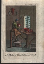 Antique engraving making delft pottery, 1746, W.H. Toms