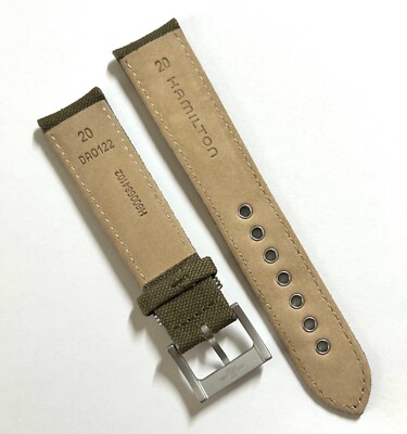 Original Hamilton Khaki Field 20mm Green Canvas Watch Band Strap