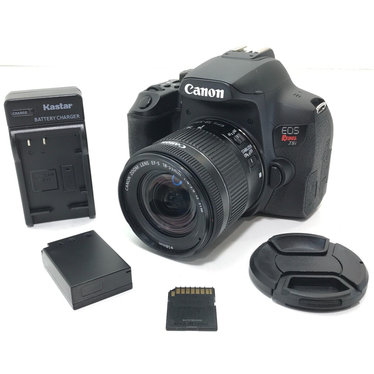 Canon EOS Rebel T8i DSLR 4K EF-S 18-55mm IS STM Zoom Lens
