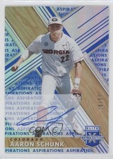 2019 Panini Elite Extra Edition Aspirations Blue 16/50 Aaron Schunk #62 Auto 7iu