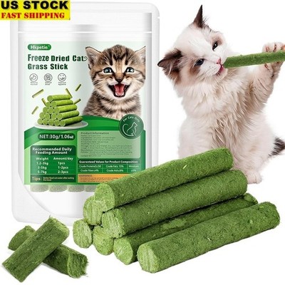 Cat Grass Teething Sticks W/ Chicken Natural Dental Health Snack Hairball Relief