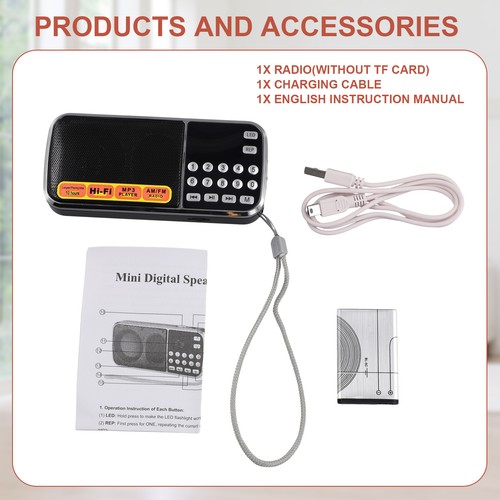 AM Radio Digital Portable Stereo Speaker MP3 Audio Player Radio LED1556 - Foto 5 di 7