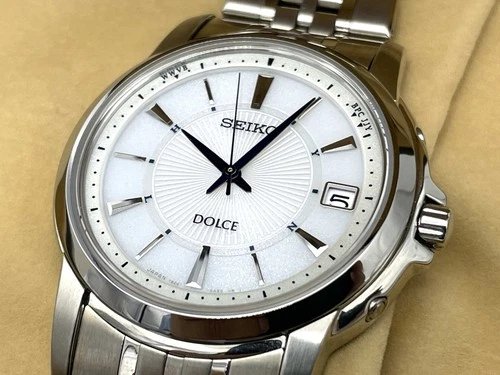 Near MINT SEIKO DOLCE Radio Wave Control Solar Watch Boxed 7B24-0AL0 / SADZ101