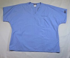 Cherokee Workwear Scrub Top Men's Large Light Blue V-Neck One Pocket