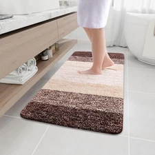 Arotive Microfiber Bathroom Rugs, Shaggy Soft and Absorbent Bath Rug, Non-Slip