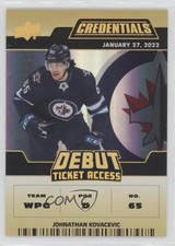 2022-23 Credentials Debut Ticket Access Gold 5/5 Johnathan Kovacevic #135 0w7l