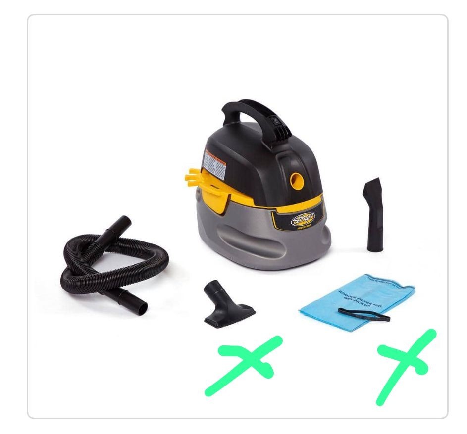 Stinger 2.5 Gal. 1.75 Peak HP Small Shop Vacuum Wet Dry Vac - missing