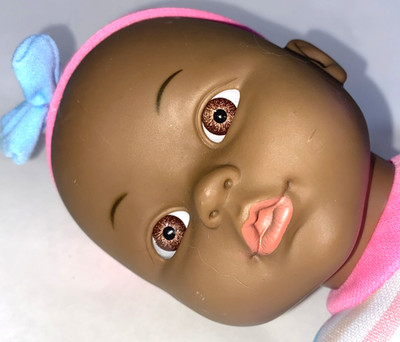 GI GO Toys GIGO Baby Doll 13'' Vinyl Soft Cloth Body Brown Sleep Eyes Dark Skin