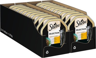 SHEBA Schale Nassfutter für Katzen Selection in Sauce mit Kalb und Truthahn 2 x