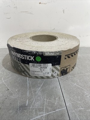 Rhynostick White Line P 40 Grit Sandpaper Roll Self Adhesive 2.75'' X 27.25 Yd