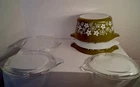 PYREX Casserole Dishes W Lids  Spring Blossom Green/Crazy Daisy 471 472 473