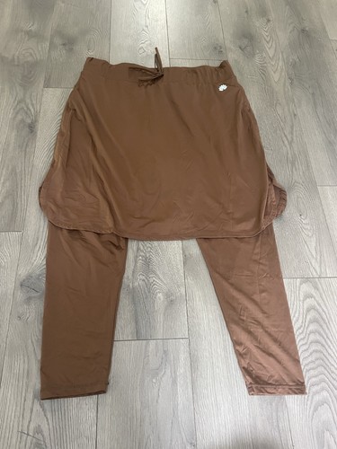 Snoga Athletic Skirt Womens 2X Brown Modest Capri Legging Skort Lined