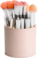 Rotating Makeup Brush Holder 6 Compartments Acrylic Vanity Organizer Cup