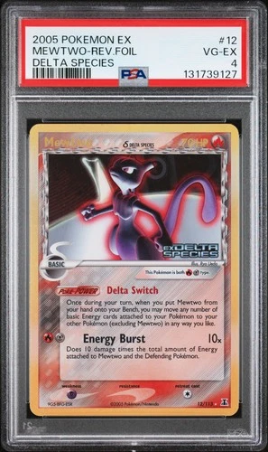 2005 POKEMON EX DELTA SPECIES #12 MEWTWO-REVERSE FOIL PSA 4