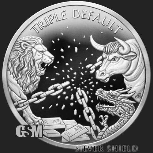 2026 Silver Shield TRIPLE DEFAULT - 1oz .999 Silver Proof - Pre Sale