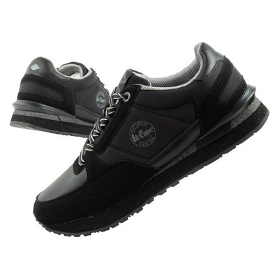  Lee Cooper Herren Sneaker Turnschuhe Sportschuhe Memory Foam Kunstleder Schwarz