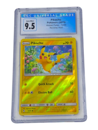 Pikachu 19/68 Hidden Fates Reverse Holo CGC 9.5 Mint+ 8112