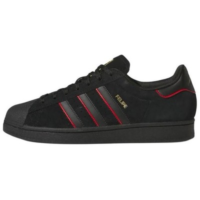 Size 12- Adidas Superstar x Felipe Shoes, Black/Better Scarlet/Gold Metallic.