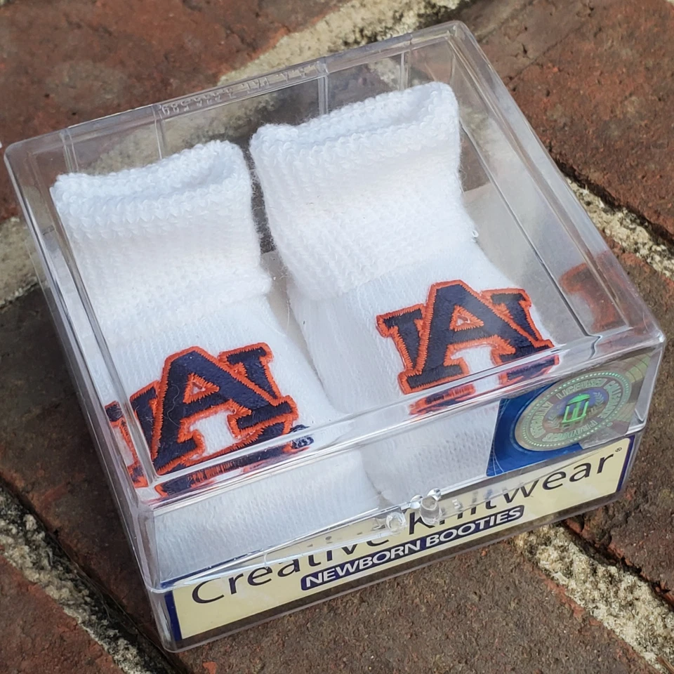 AUBURN UNIVERSITY BABY BOOTIES!●Officially Licensed Product●New/Opened Box🐯 - Image 3 of 4