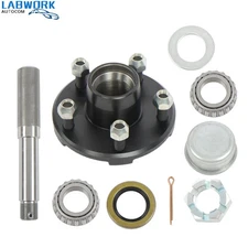 1-1/16 Inch Straight Spindle & Bearings 5 Bolt on 4-1/2 Inch Circle Hub Assembly