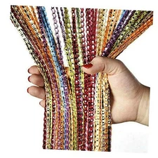  2Pcs Curtain Beads Room Divider Crystal Tassel Fringe Beaded Window Panel 